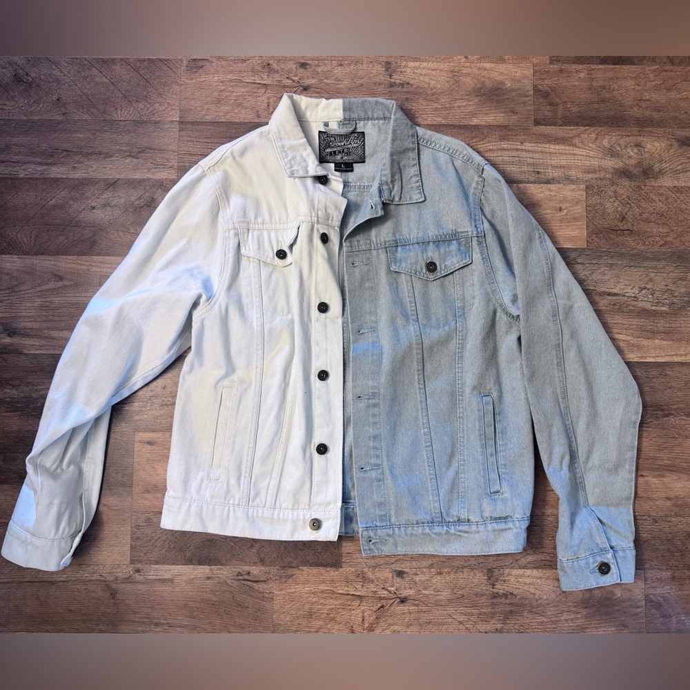 Brooklyn Cloth Two-Tone Light Blue & White Denim Jacket